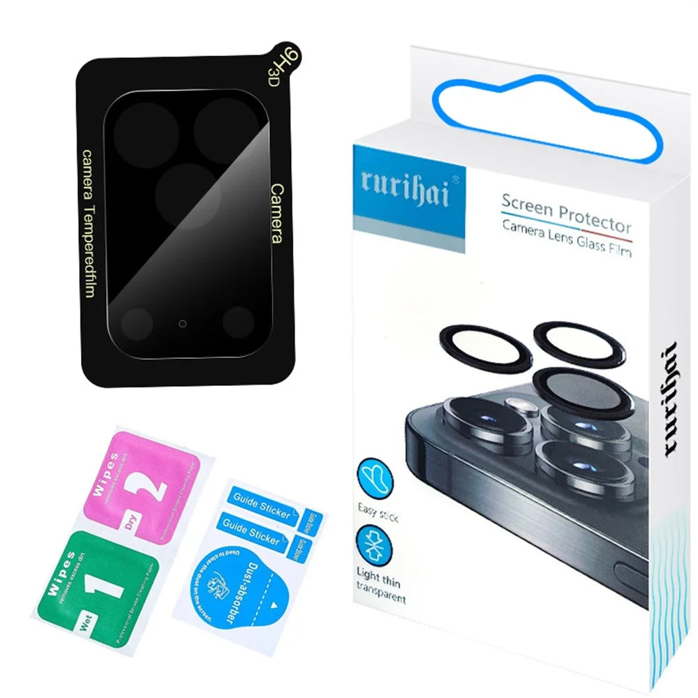 RURIHAI For iPhone 17 Pro Max Camera Lens Protector High Aluminium Silicon Glass Silk Printing Lens Film - 5