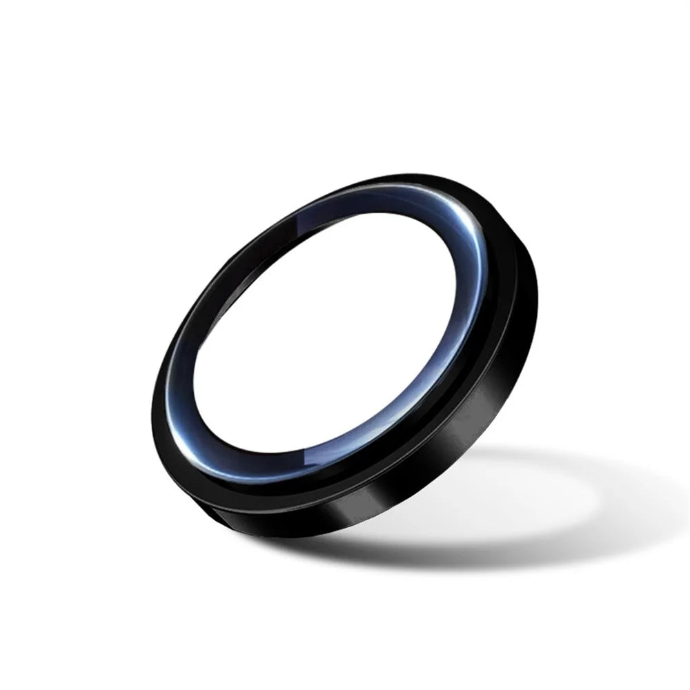RURIHAI For iPhone 17 Camera Lens Protector Tempered Glass Metal Ring Lens Film - Black - 2