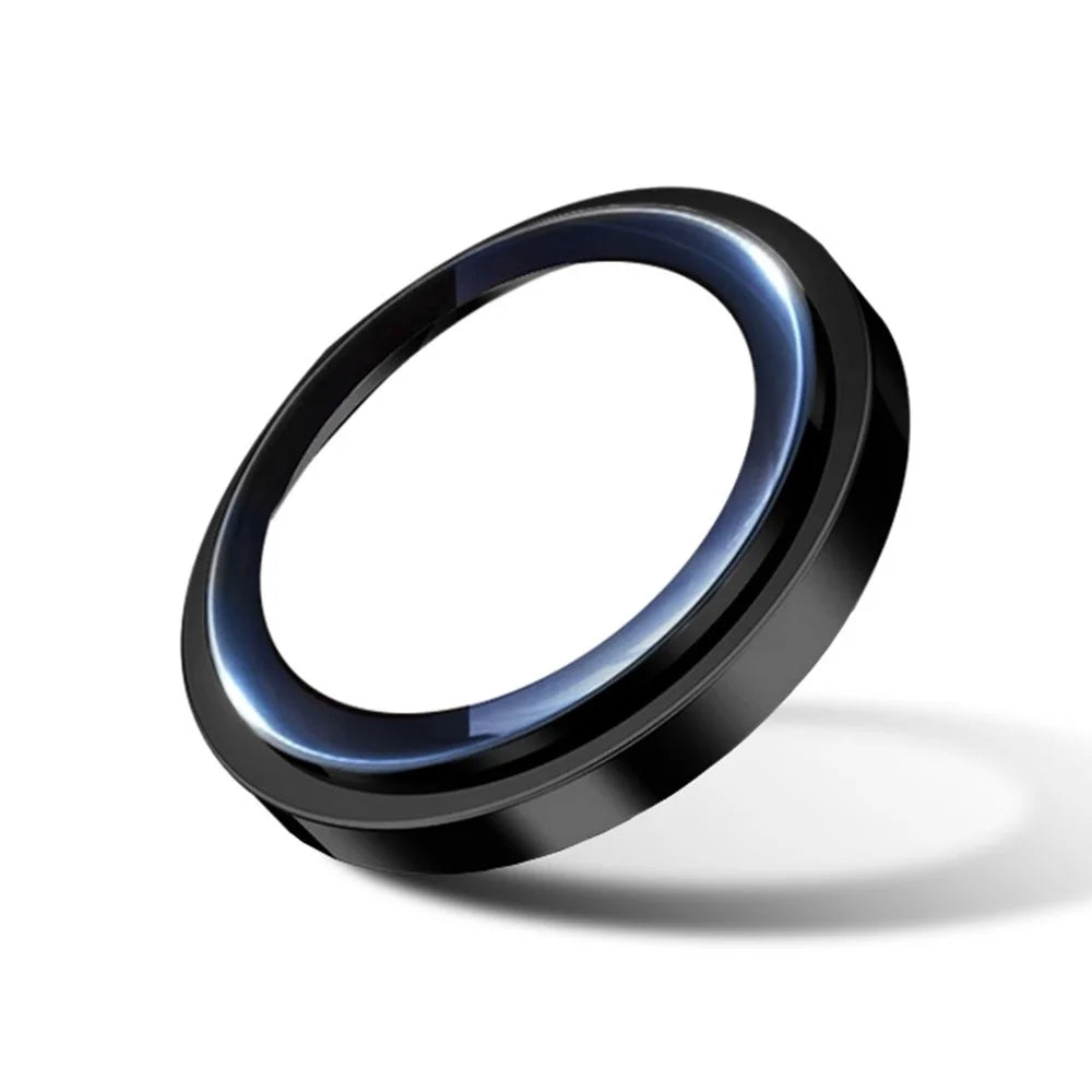 RURIHAI For iPhone Air Camera Lens Protector Tempered Glass Metal Ring Lens Film - Black - 2