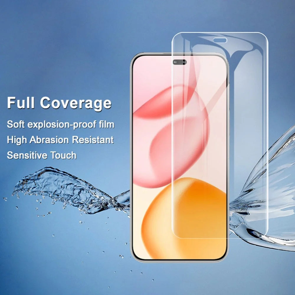 IMAK Hydrogel Film 4th For Honor 400 Pro 5G (Global) Screen Protector Ultra Clear Soft TPU Film (Fingerprint Unlock) - Transparent - 3