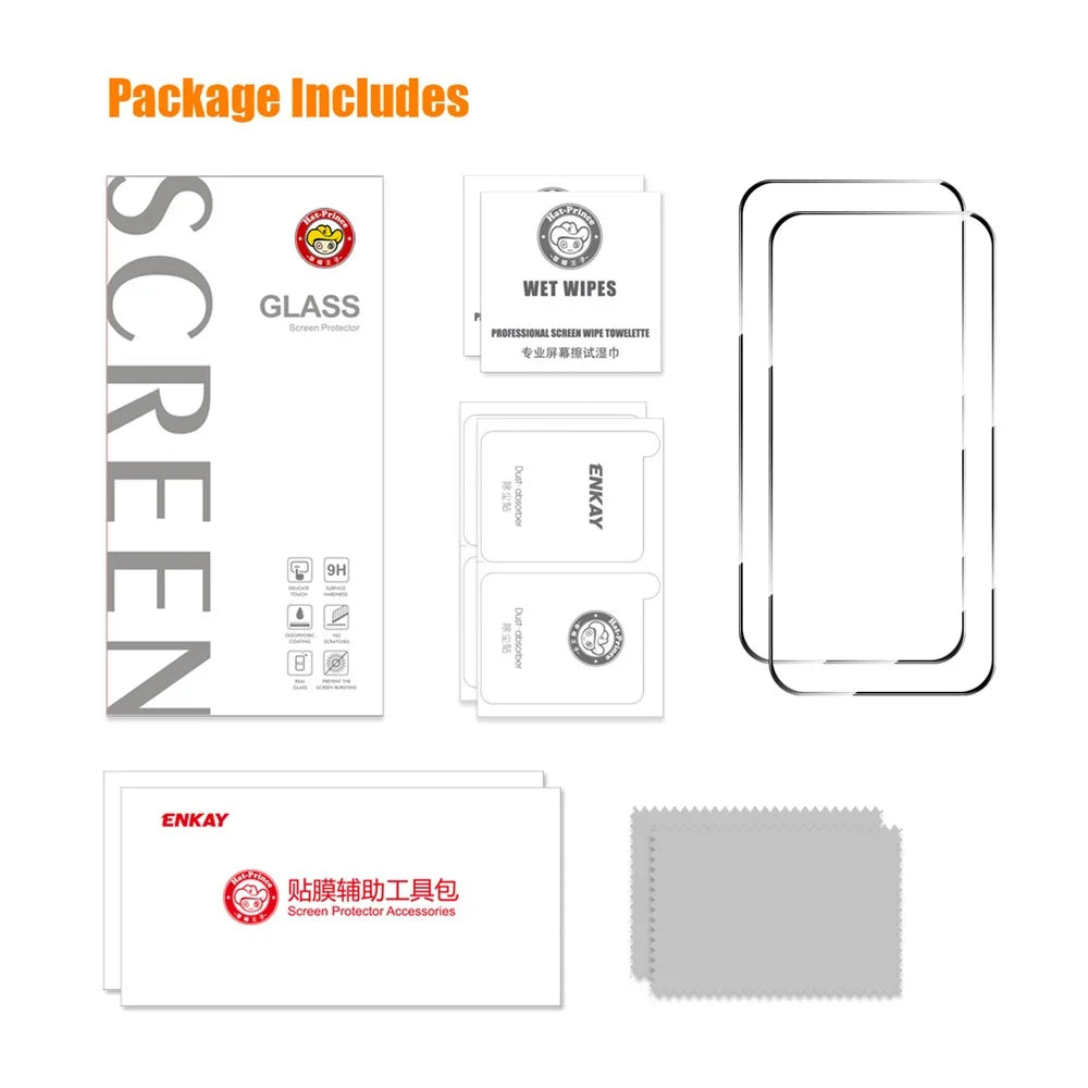 ENKAY HAT PRINCE 2Pcs For iPhone 18 Pro / 17 Pro Screen Protector Thick Adhesive 0.26mm 2.5D High Aluminium-Silicon Glass Film - 7