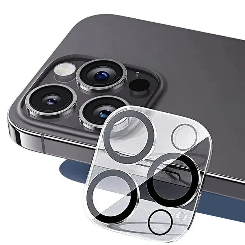 For iPhone 16 Pro / 16 Pro Max Camera Lens Protector Black Ring Silk Printing Tempered Glass Acrylic Lens Film - 4