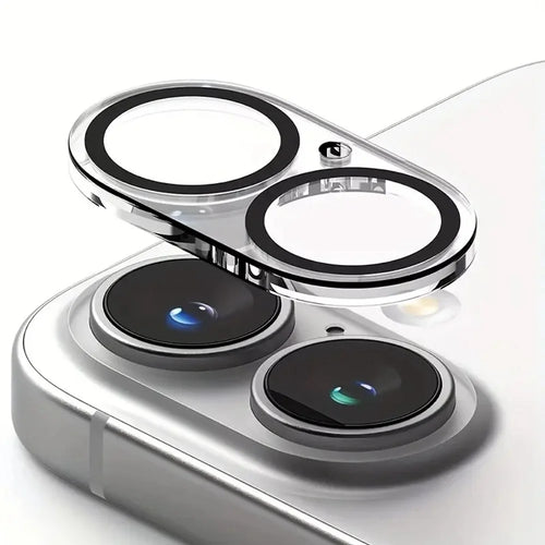 For iPhone 16 Plus Camera Lens Protector Black Ring Silk Printing Tempered Glass Acrylic Lens Film - 1