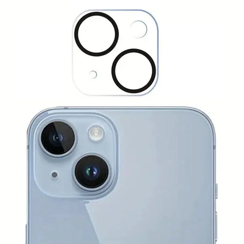 For iPhone 15 / 15 Plus Camera Lens Protector Black Ring Silk Printing Tempered Glass Acrylic Lens Film - 1
