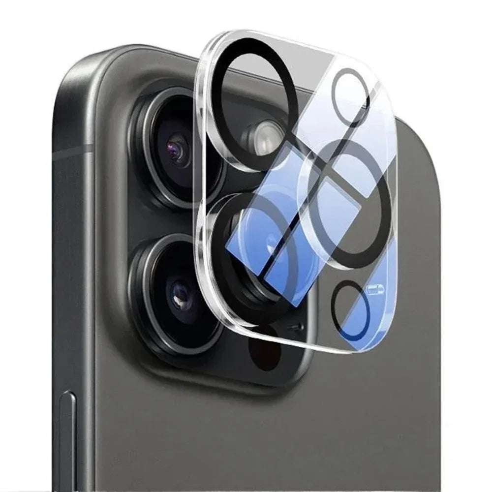 For iPhone 14 Pro / 14 Pro Max Camera Lens Protector Black Ring Silk Printing Tempered Glass Acrylic Lens Film - 1