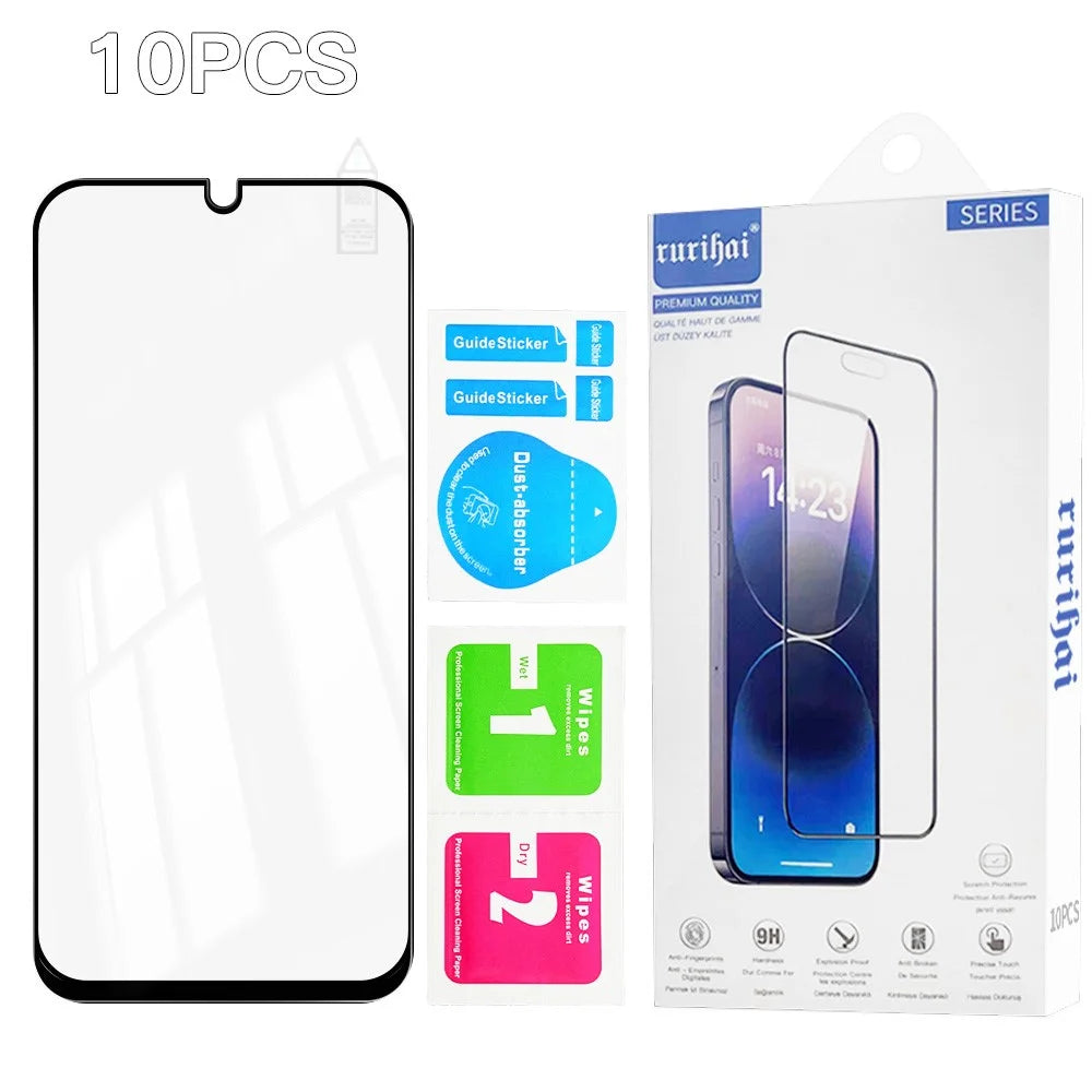 RURIHAI 10Pcs Screen Protector For Samsung Galaxy A18 5G / A18 4G / A17 5G / A17 4G / A26 5G / A16 5G / A16 4G High Aluminium-Silicon Glass Film 0.26mm 2.5D - 7
