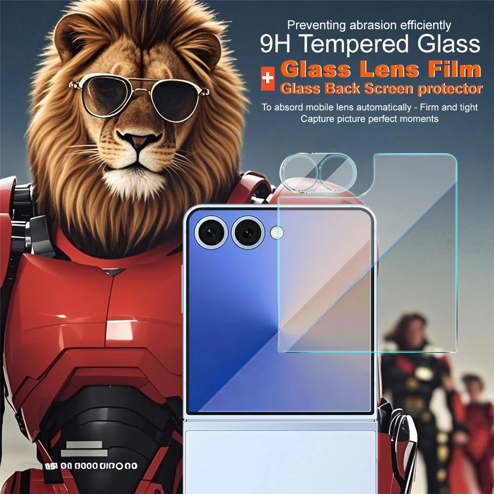 IMAK For Samsung Galaxy Z Flip8 / Z Flip7 5G Camera Lens Film + Tempered Glass Rear Screen Protector - 3