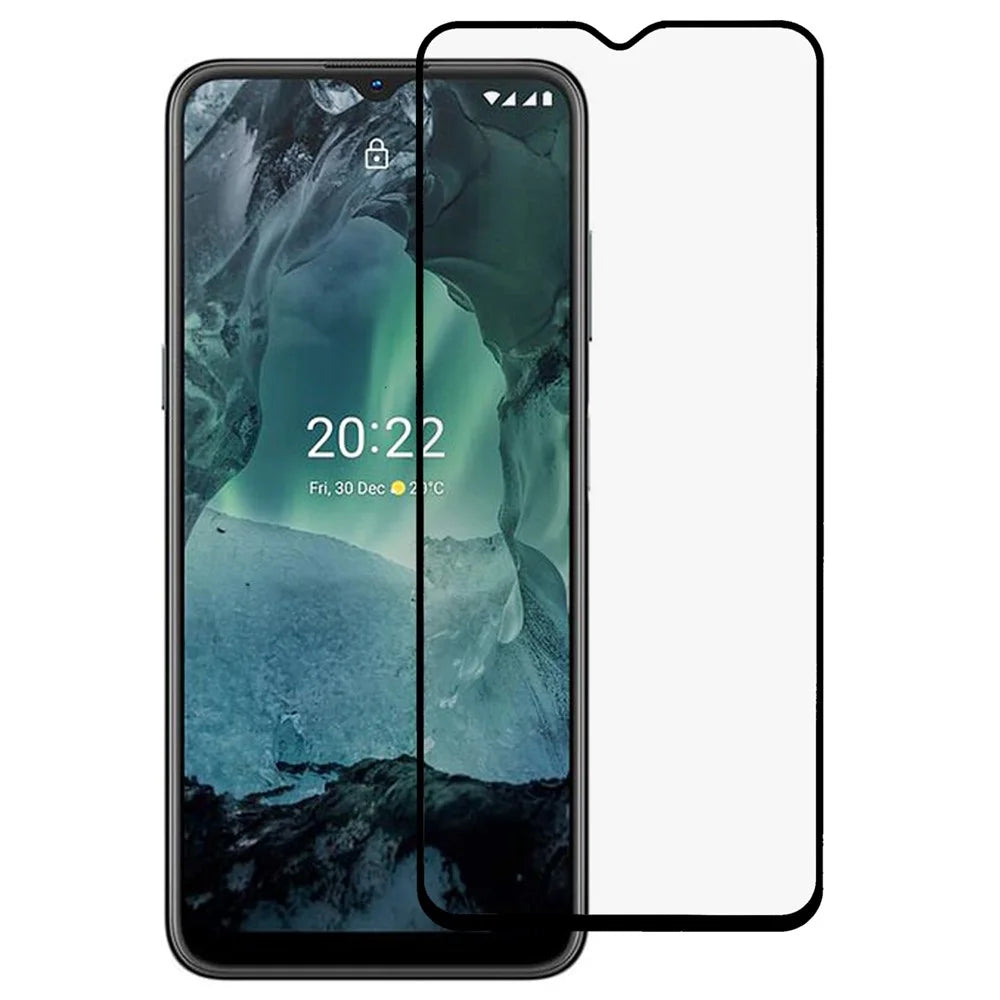 Full Glue Full Cover Silk Printing Tempered Glass Film for Nokia C21, Ultra Clear Anti-explosion Screen Protector - 1