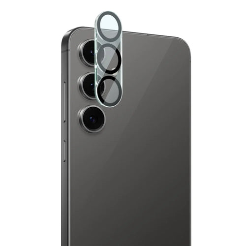 IMAK For Samsung Galaxy S25 FE Tempered Glass Camera Lens Protector Acrylic Lens Cap (Black Circle Design) - 1