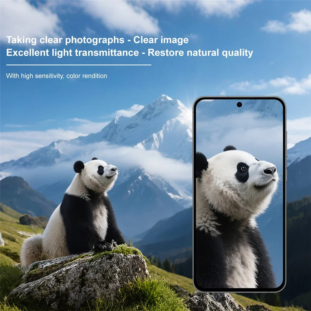 IMAK For Samsung Galaxy S25 FE Tempered Glass Camera Lens Protector Acrylic Lens Cap (Black Circle Design) - 5