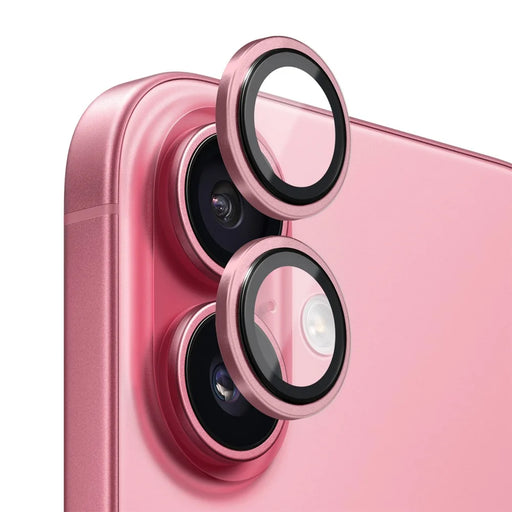 NORTHJO For iPhone 17 Camera Lens Protector Tempered Glass Lens Film Metal Ring Guard 1:1 Original Design - Pink - 1