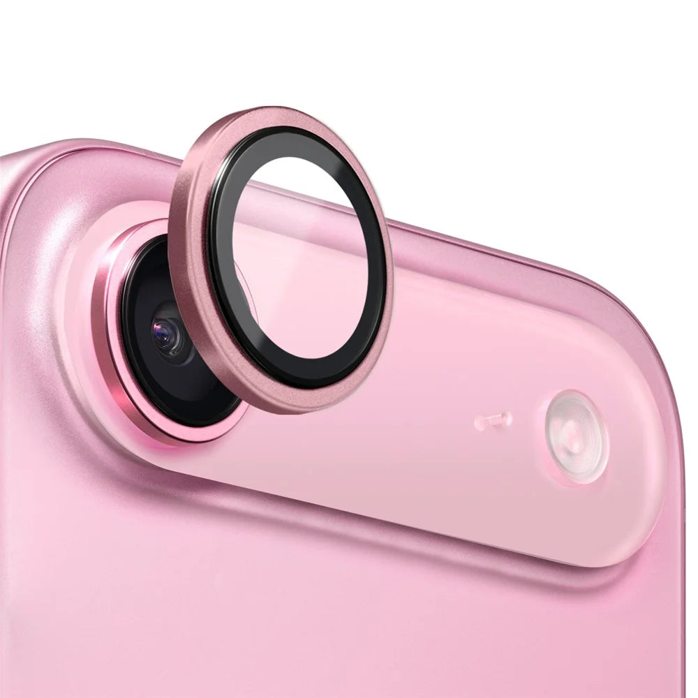 NORTHJO For iPhone Air Camera Lens Protector Tempered Glass Lens Film Metal Ring Guard 1:1 Original Design - Pink - 1