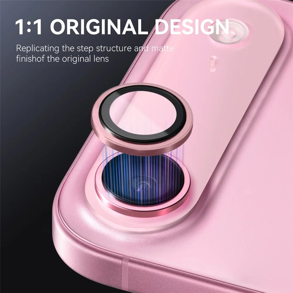 NORTHJO For iPhone Air Camera Lens Protector Tempered Glass Lens Film Metal Ring Guard 1:1 Original Design - Pink - 2