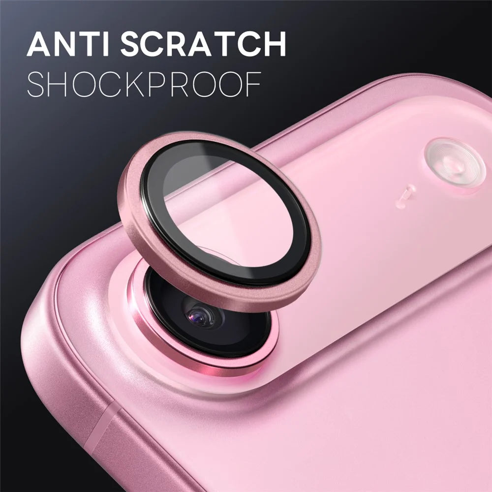 NORTHJO For iPhone Air Camera Lens Protector Tempered Glass Lens Film Metal Ring Guard 1:1 Original Design - Pink - 3
