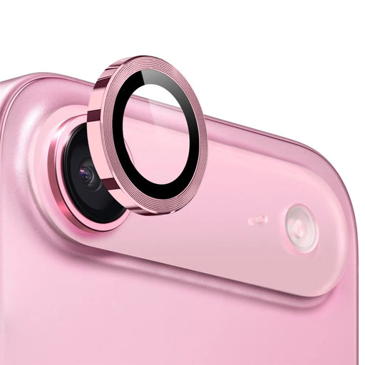 NORTHJO For iPhone Air Tempered Glass Camera Lens Film CD Veins Metal Ring Lens Guard - Pink - 1