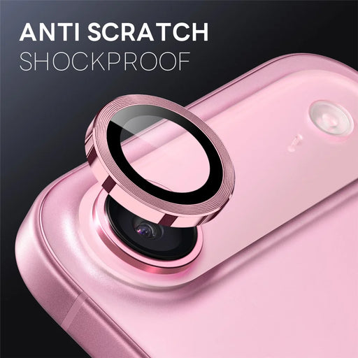 NORTHJO For iPhone Air Tempered Glass Camera Lens Film CD Veins Metal Ring Lens Guard - Pink - 2