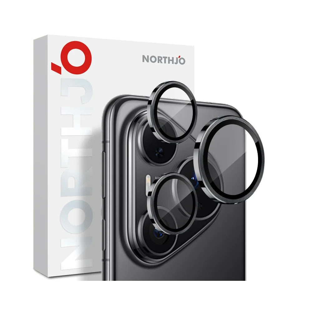 NORTHJO 1 Set For Huawei Pura 80 Pro / 80 Pro+ Camera Lens Film CD Veins Metal Ring Lens Guard - Black - 1