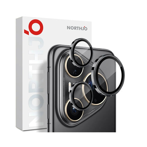 NORTHJO 1 Set For Huawei Pura 80 Ultra Tempered Glass Camera Lens Film CD Veins Metal Ring Lens Guard - Black - 1