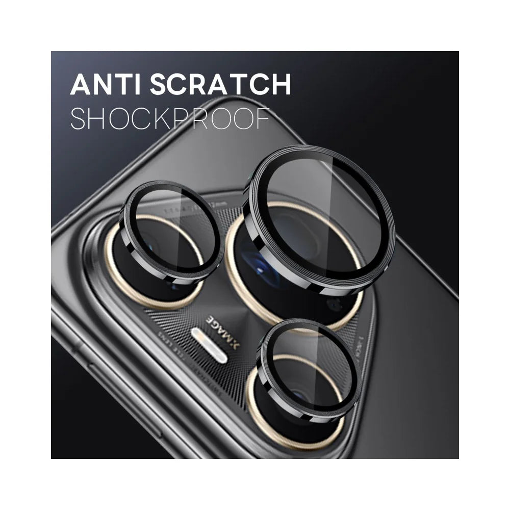 NORTHJO 1 Set For Huawei Pura 80 Ultra Tempered Glass Camera Lens Film CD Veins Metal Ring Lens Guard - Black - 3