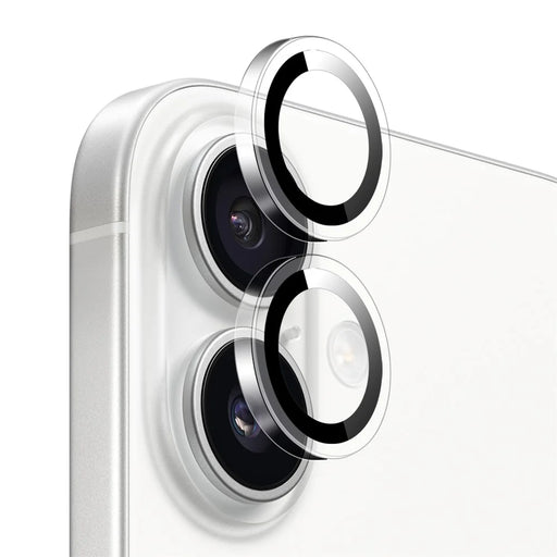 NORTHJO 1Set Clear Lens Film for iPhone 16 / 16 Plus Camera Lens Protector Tempered Glass Metal Ring Guard - 2