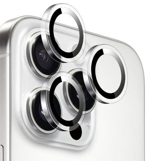 NORTHJO 1Set Clear Lens Film for iPhone 16 Pro / 16 Pro Max Camera Lens Protector Tempered Glass Metal Ring Guard - 2