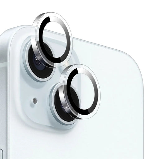 NORTHJO 1Set Clear Lens Film for iPhone 15 / 15 Plus Camera Lens Protector Tempered Glass Metal Ring Guard - 2