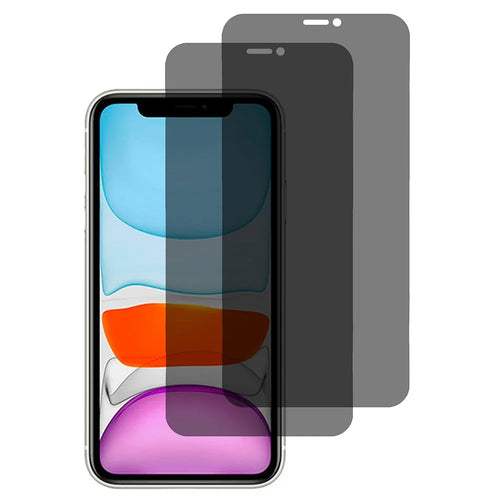 2Pcs For iPhone 11 / XR Privacy Screen Protector 0.3mm Anti Spy Private Tempered Glass Film - 1