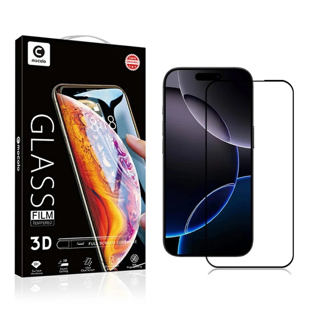 MOCOLO For iPhone 18 Pro / 17 Pro Screen Protector Anti-Shatter Silk Printing Tempered Glass Film - Black - 7