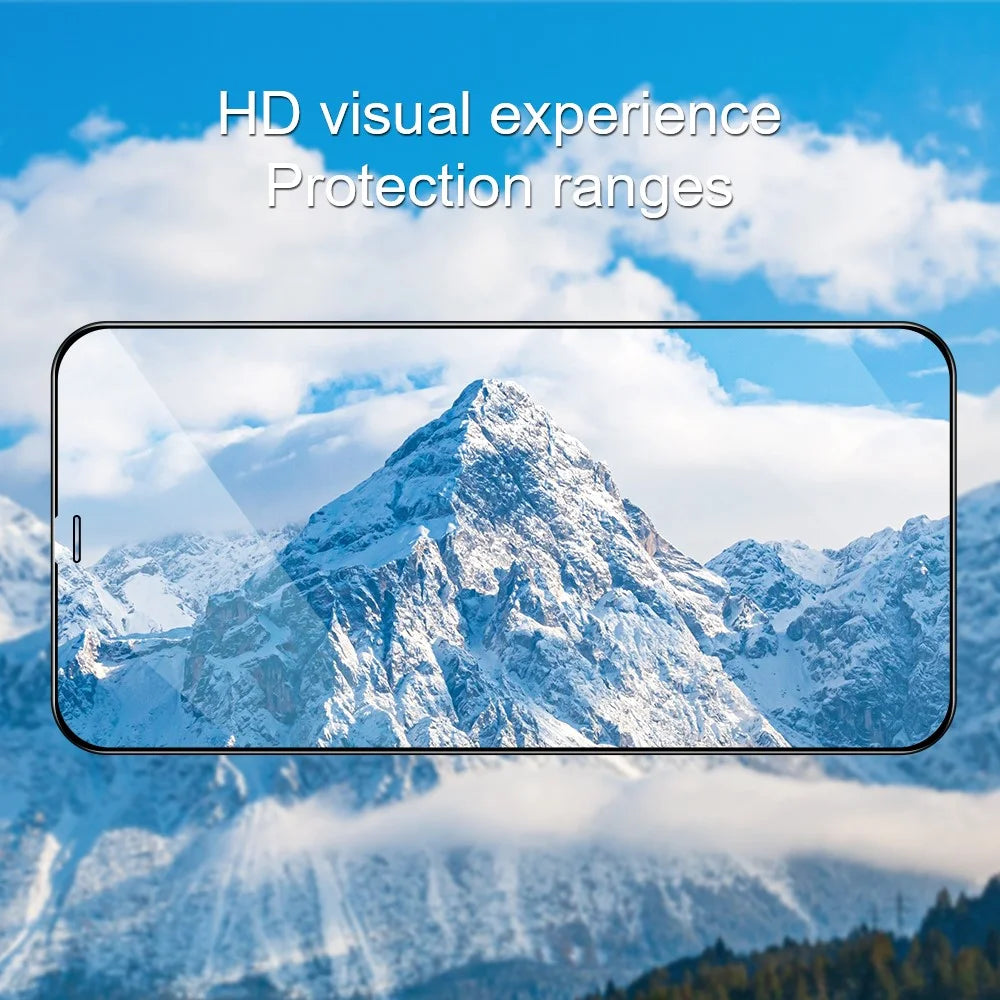 AMORUS 2Pcs For iPhone 18 Pro / 17 Pro Screen Protector Shatterproof Silk Printing Tempered Glass Film - Black - 3