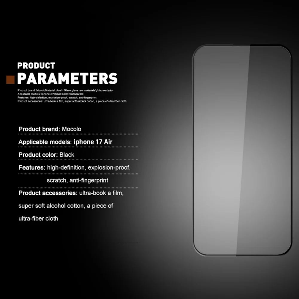 MOCOLO For iPhone Air Full Screen Protector Dispensing Glue 3D Curved Edge Tempered Glass Film - 5