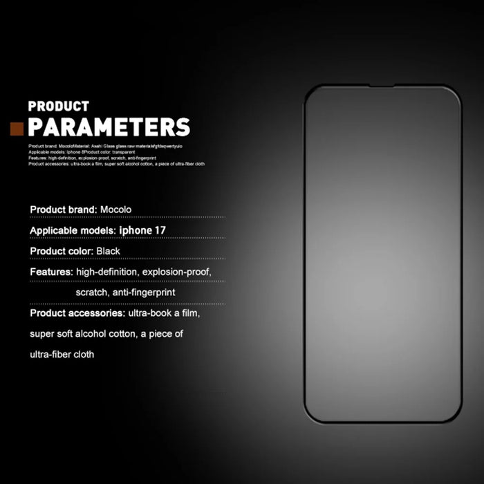 MOCOLO For iPhone 17 Full Screen Protector Dispensing Glue 3D Curved Edge Tempered Glass Film - 6