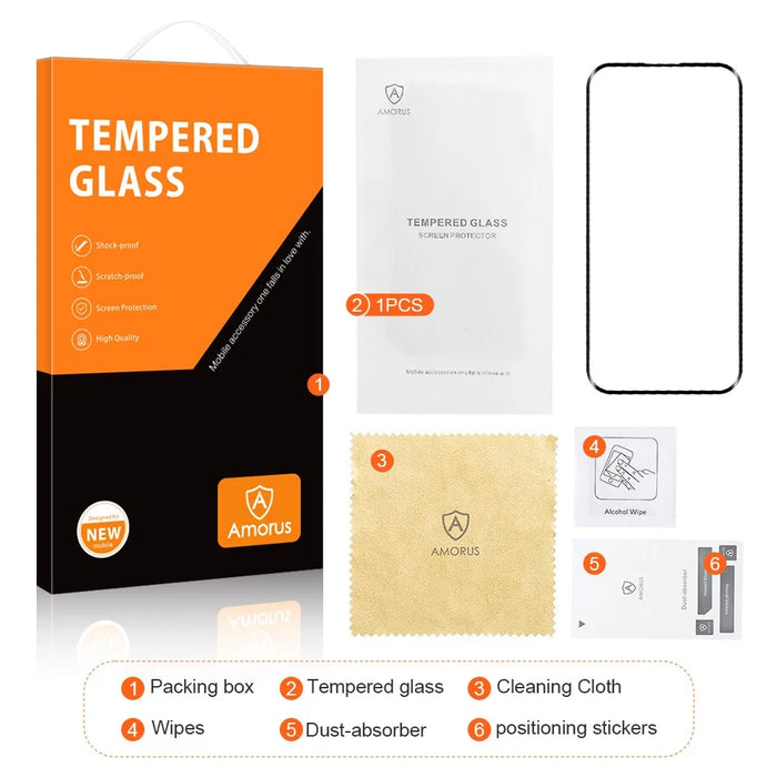 AMORUS for iPhone Air Full Screen Protector Dispensing Glue 3D Curved Anti-Scratch Tempered Glass Film - 7