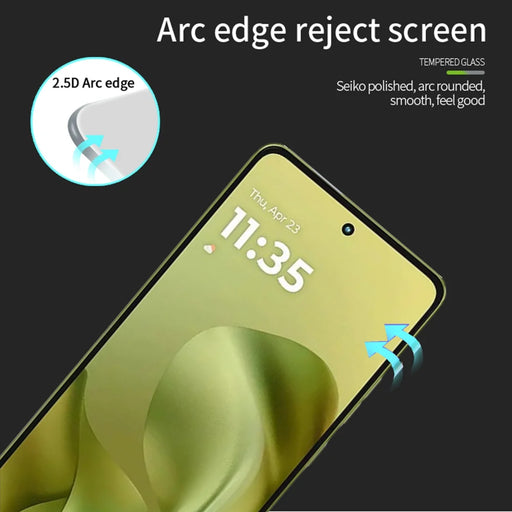 MOFI For Motorola Moto G86 Power 5G / Motorola Moto G86 5G Screen Protector  9H Full Glue Full Coverage High Aluminum-Silicon Glass Film - Black - 2