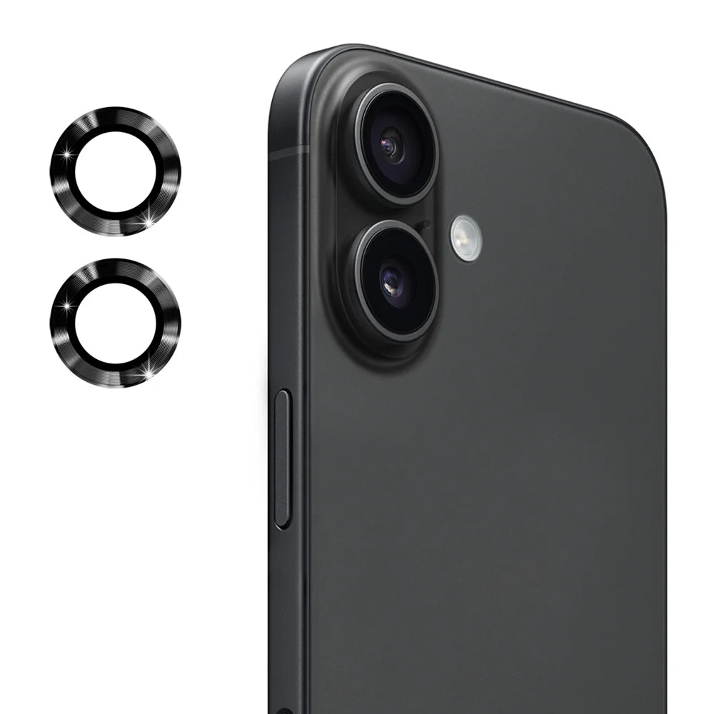 ENKAY HAT PRINCE For iPhone 17 Camera Lens Protector  Metal Ring Lens Film - Black - 1