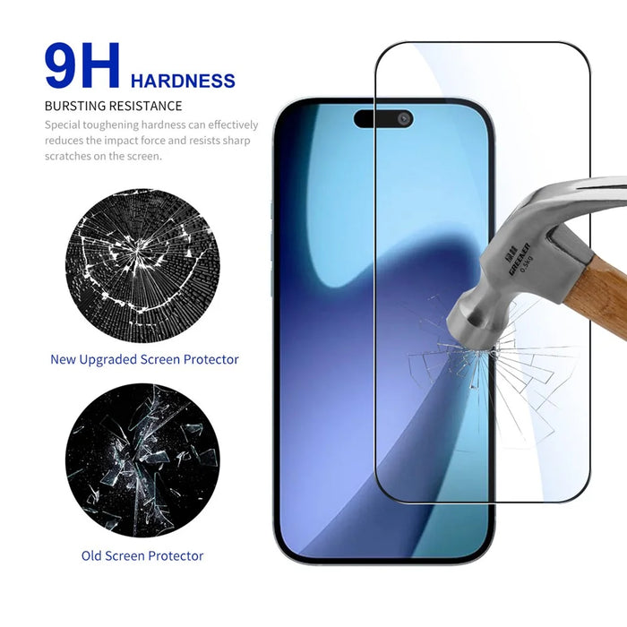 RURIHAI 10Pcs For iPhone 17 High Aluminium-Silicon Glass Film 0.26mm 2.5D Screen Protector - 3