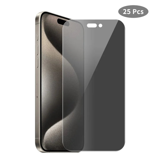 JUNSUNMAY 25Pcs For iPhone 15 Pro Anti-Spy Tempered Glass Screen Protector Anti Drop HD Clear Film - 1