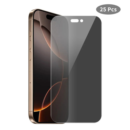 JUNSUNMAY 25Pcs For iPhone 16 Pro Anti-Spy Tempered Glass Screen Protector Anti Drop HD Clear Film - 1