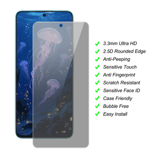 JUNSUNMAY 25Pcs For Samsung Galaxy A55 5G Anti-Spy Tempered Glass Screen Protector Anti Drop HD Clear Film - 2