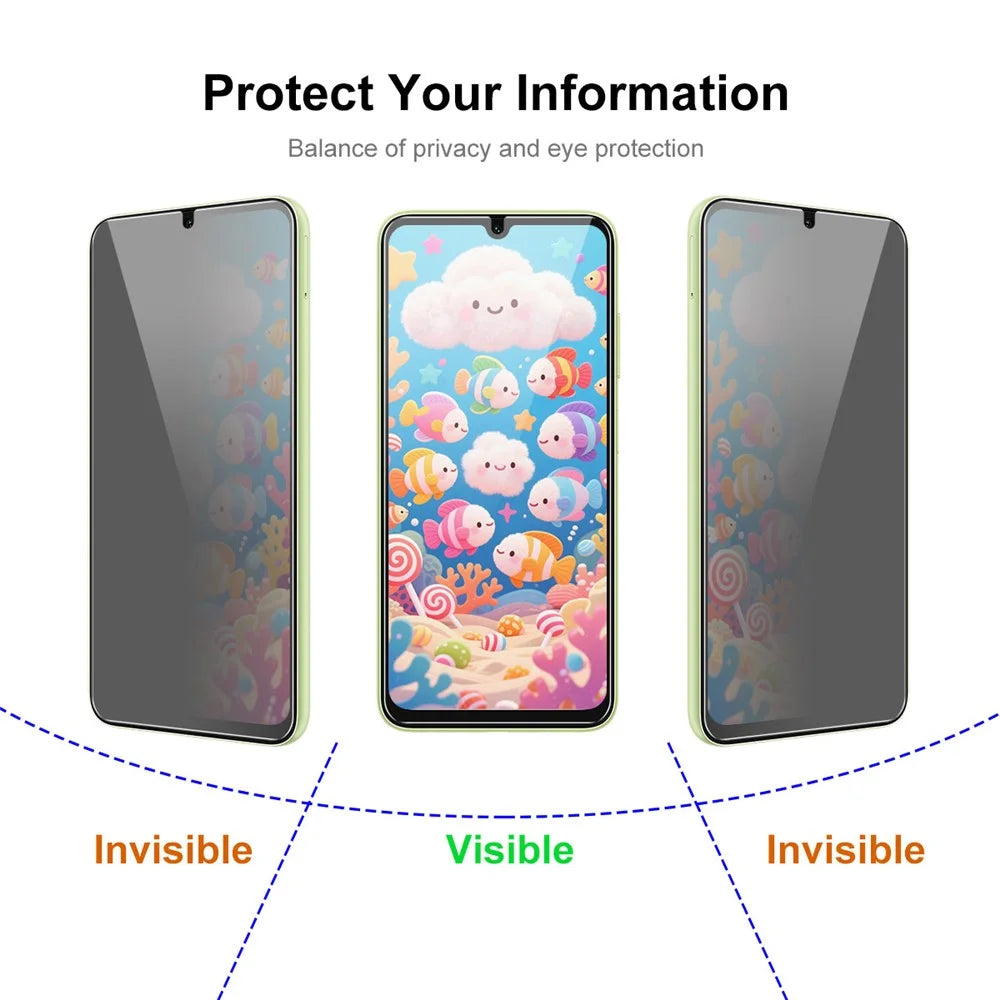 JUNSUNMAY 25Pcs For Samsung Galaxy A25e Anti-Spy Tempered Glass Screen Protector Anti Drop HD Clear Film - 3