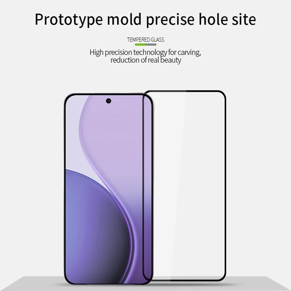 MOFI For Oppo Reno14 F 5G Screen Protector  9H Full Glue Full Coverage High Aluminum-Silicon Glass Film - Black - 3