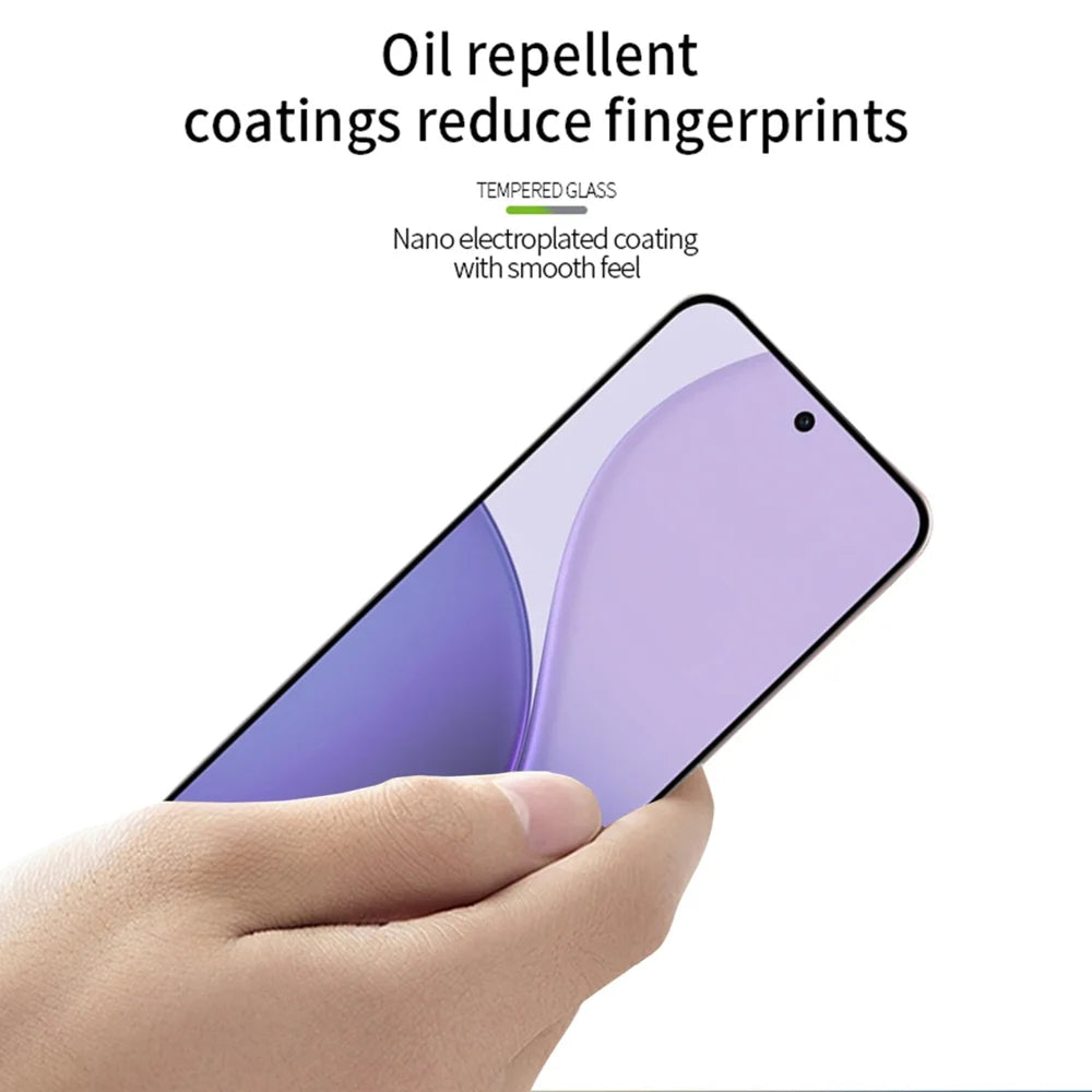MOFI For Oppo Reno14 F 5G Screen Protector  9H Full Glue Full Coverage High Aluminum-Silicon Glass Film - Black - 4