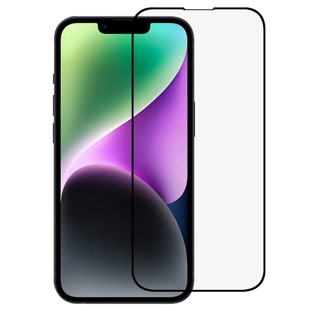 For iPhone 14 Plus Matte Full Glue Screen Protector Full Covering Anti-scratch Silk Printing Tempered Glass Film - 1