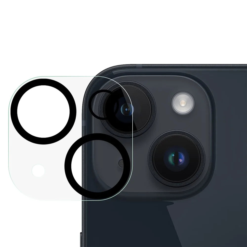 For iPhone 14 / 14 Plus Tempered Glass Anti-exposure Lens Protector One-piece Anti-scratch Rear Camera Guard - 1