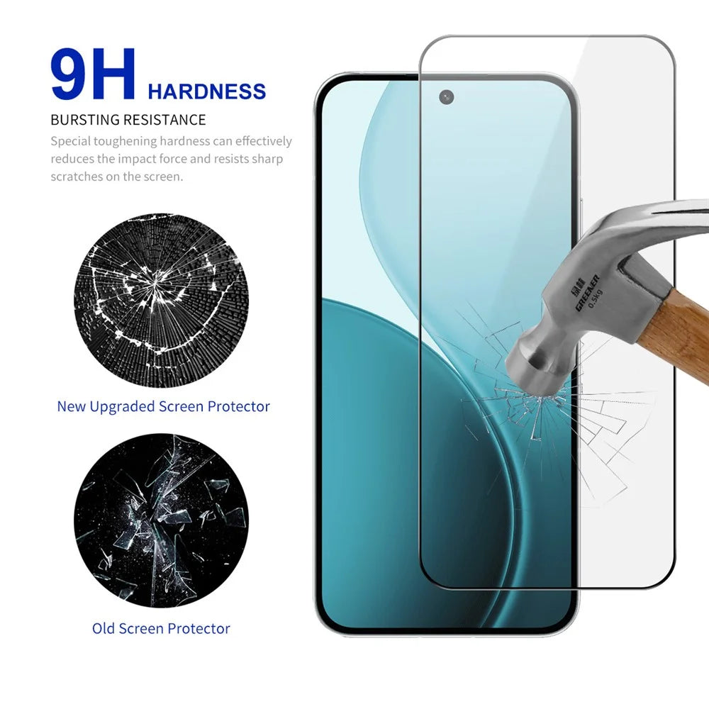 RURIHAI For Oppo Reno14 F 5G Screen Protector Secondary Hardening High Aluminium-Silicon Glass Film - 3