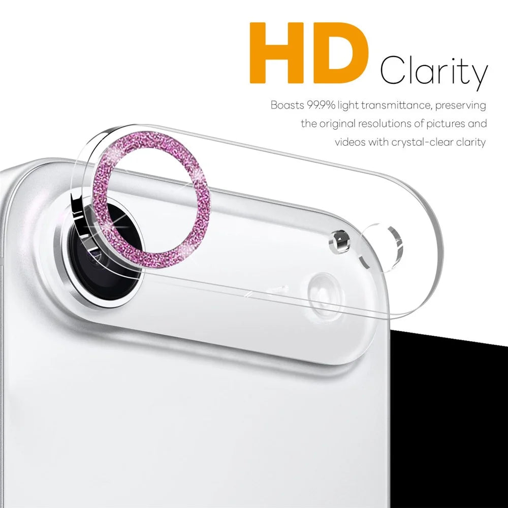NORTHJO For iPhone Air Camera Lens Protector Glitter Bling Circles Tempered Glass HD Clear 3D Full Coverage - Pink - 2