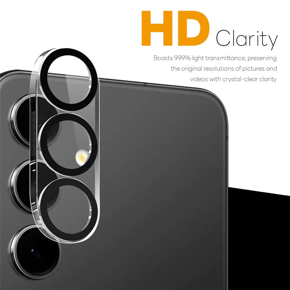 NORTHJO For Samsung Galaxy S25 FE Black Circles Camera Lens Protector Tempered Glass HD Clear 3D Full Coverage - 2