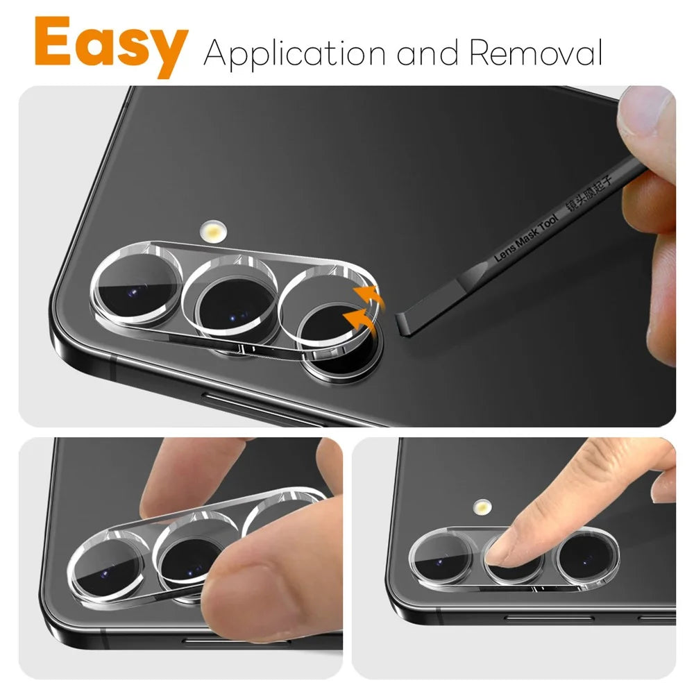 NORTHJO 2Pcs For Samsung Galaxy S25 FE Tempered Glass Camera Lens Protector Clear 3D Integrated Full Coverage - 4