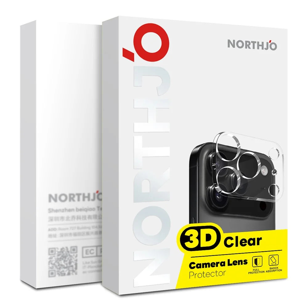 NORTHJO 2Pcs For Samsung Galaxy S25 FE Tempered Glass Camera Lens Protector Clear 3D Integrated Full Coverage - 5