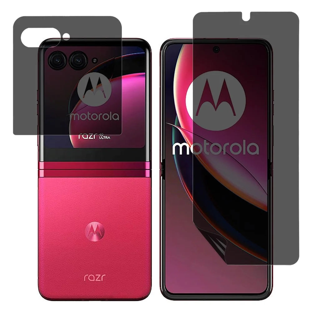 For Motorola Razr 40 Ultra 5G Anti-Spy Screen Protector PET Matte Front and Back Screen Film - 1