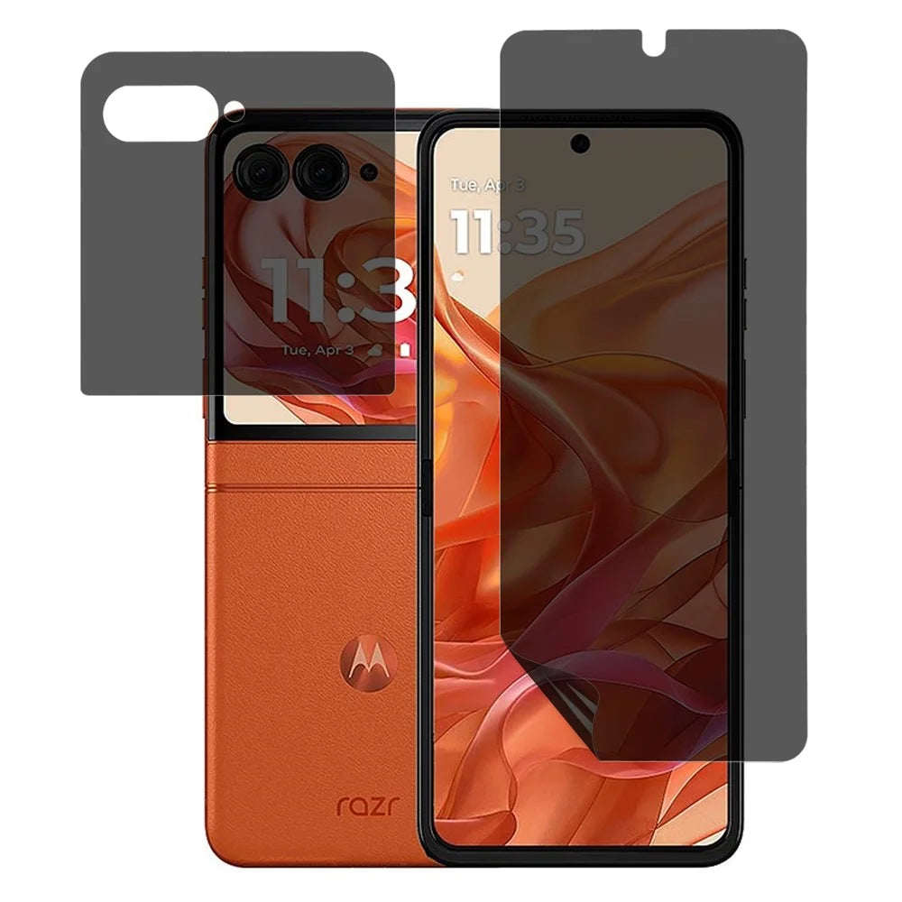 For Motorola Razr 60 / Razr 50 5G Anti-Spy Screen Protector PET Matte Front and Back Screen Film - 1